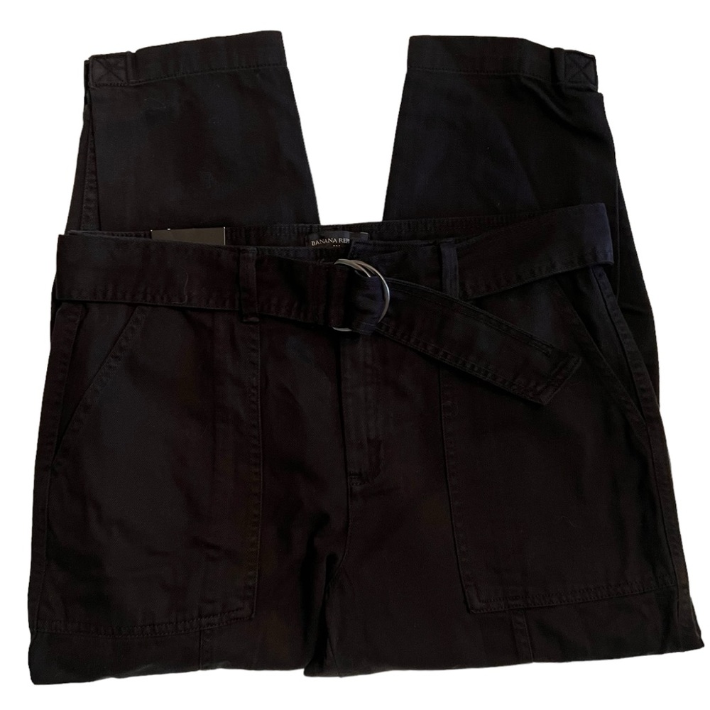 Banana Republic Black Utility Cargo Tapered Crop NWT Women’s Size 10